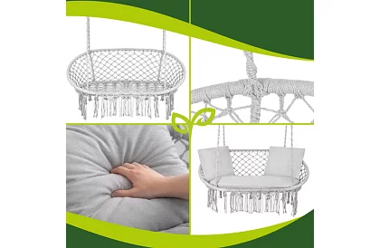 Zahradní dvoumístná houpačka s polštářem