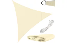 Stínící sluneční plachta trojúhelník 3 × 3 × 3 m – béžová