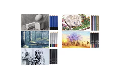 XXL Profesionální sada na skicování – 74 dílů v pouzdře