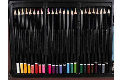 Sada na kreslení v dřevěném kufru - 148 dílů