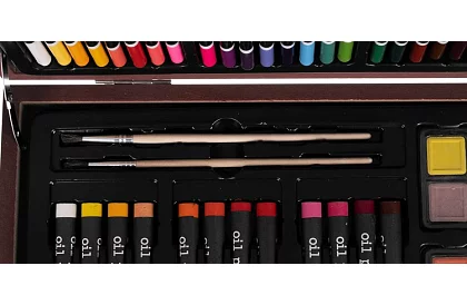 Sada na kreslení v dřevěném kufru - 148 dílů