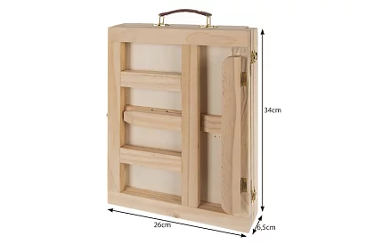 Umělecká malířská sada 45 kusů v dřevěném pouzdru se stojanem