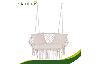 Zahradní dvoumístná houpačka s polštáři - do 300 kg