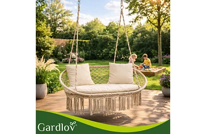 Zahradní dvoumístná houpačka s polštáři - do 300 kg