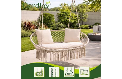 Zahradní dvoumístná houpačka s polštáři - do 300 kg
