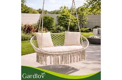 Zahradní dvoumístná houpačka s polštáři - do 300 kg