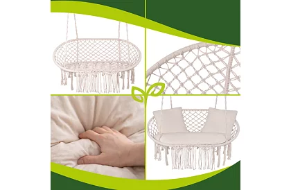 Zahradní dvoumístná houpačka s polštáři - do 300 kg