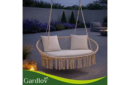 Zahradní dvoumístná houpačka s polštáři - do 300 kg