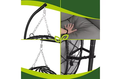 Zahradní houpačka s polštářem – závěsné křeslo do 150 kg