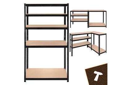 Skladový kovový regál – 5 polic – 180×90×40 cm – nosnost 1000 kg