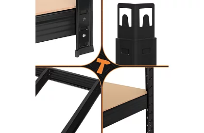 Skladový kovový regál – 5 polic – 180×90×40 cm – nosnost 1000 kg