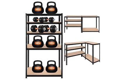 Skladový kovový regál – 5 polic – 180×90×40 cm – nosnost 1000 kg