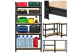 Skladový kovový regál – 5 polic – 180×90×40 cm – nosnost 1000 kg