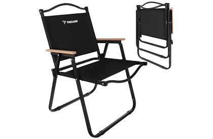 Zahradní skládací křeslo černé – nosnost 120 kg