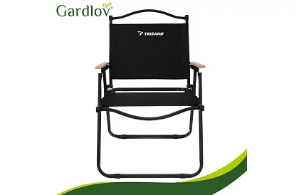 Zahradní skládací křeslo černé – nosnost 120 kg