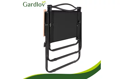 Zahradní skládací křeslo černé – nosnost 120 kg