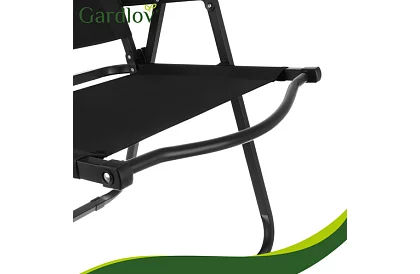 Zahradní skládací křeslo černé – nosnost 120 kg