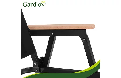 Zahradní skládací křeslo černé – nosnost 120 kg