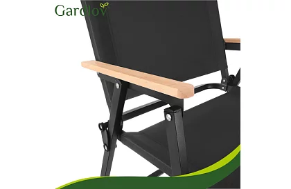 Zahradní skládací křeslo černé – nosnost 120 kg