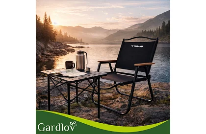 Zahradní skládací křeslo černé – nosnost 120 kg