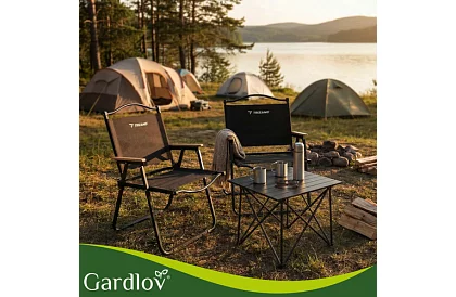 Zahradní skládací křeslo černé – nosnost 120 kg