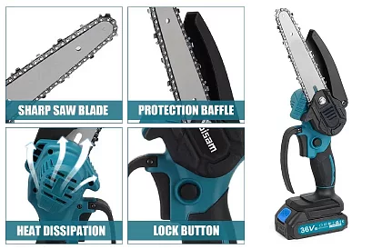 Akumulátorová řetězová pila DS36 + 2 baterie + 2 řetězy