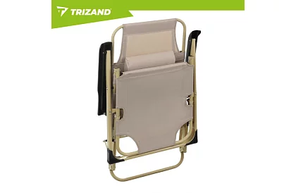 Skládací zahradní lehátko 3 v1 s polštářem - béžové