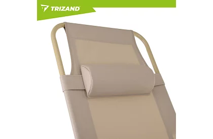 Skládací zahradní lehátko 3 v1 s polštářem - béžové