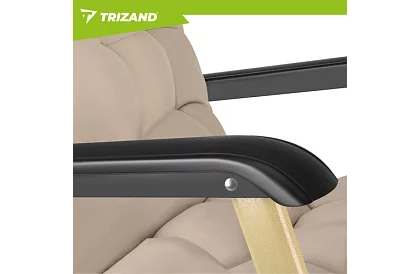 Skládací zahradní lehátko 3 v1 s polštářem - béžové