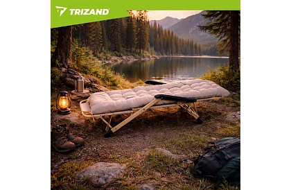 Skládací zahradní lehátko 3 v1 s polštářem - béžové