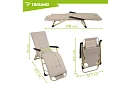 Skládací zahradní lehátko 3 v1 s polštářem - béžové