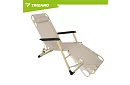 Skládací zahradní lehátko 3 v1 s polštářem - béžové