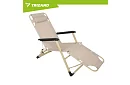 Skládací zahradní lehátko 3 v1 s polštářem - béžové