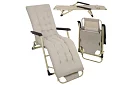 Skládací zahradní lehátko 3 v1 s polštářem - béžové
