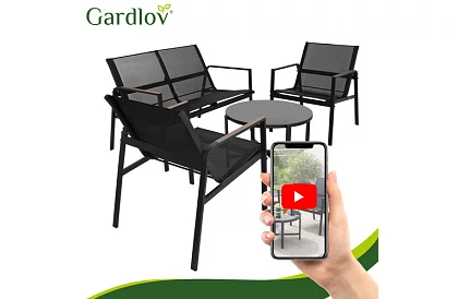 Zahradní nábytek MORENO – stůl + 2 židle + pohovka