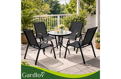 Sada zahradních židlí – 4 židle na terasu, balkon, zahradu