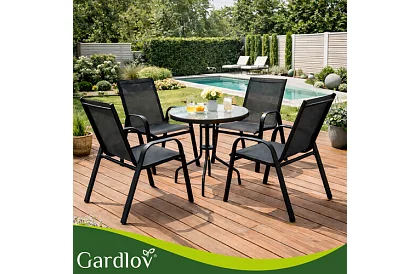 Sada zahradních židlí – 4 židle na terasu, balkon, zahradu