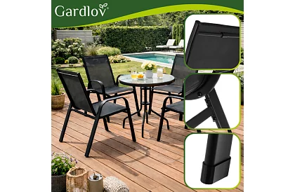 Sada zahradních židlí – 4 židle na terasu, balkon, zahradu