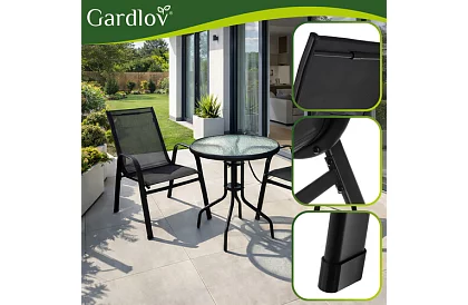 Sada zahradního nábytku – stůl + 2 židle