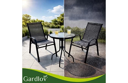 Sada zahradního nábytku – stůl + 2 židle