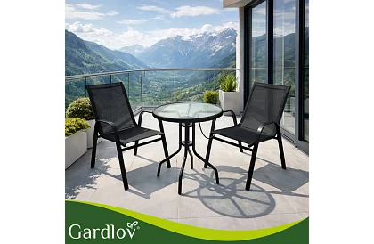 Sada zahradního nábytku – stůl + 2 židle