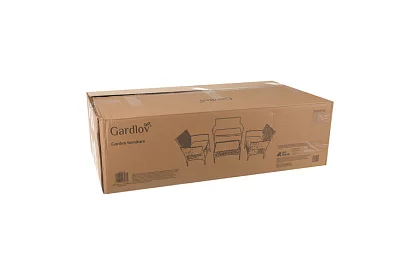 Zahradní sada nábytku – stůl, pohovka, 2 židle – šedá