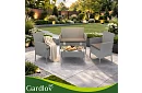 Zahradní sada nábytku – stůl, pohovka, 2 židle – šedá