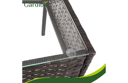 Zahradní sada nábytku – stůl, pohovka, 2 židle – hnědá