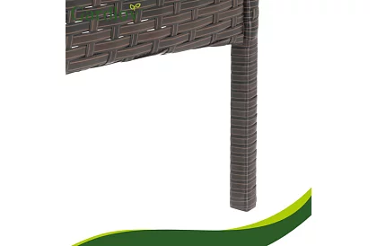 Zahradní sada nábytku – stůl, pohovka, 2 židle – hnědá