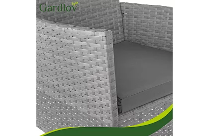 Zahradní sada nábytku – stůl, pohovka, 2 židle – tmavě šedá