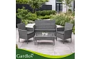 Zahradní sada nábytku – stůl, pohovka, 2 židle – tmavě šedá