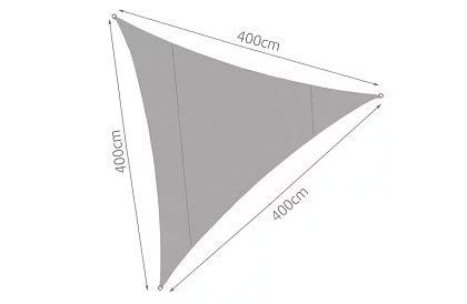 Stínící sluneční plachta trojúhelník 4 × 4 × 4 m – šedá