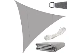 Stínící sluneční plachta trojúhelník 4 × 4 × 4 m – šedá