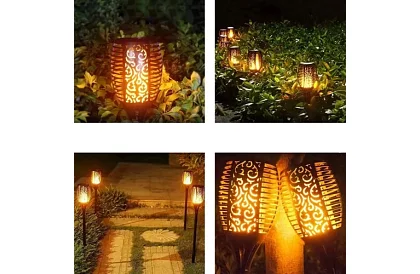 Zahradní lucerna – solární louč s efektem plápolajícího ohně